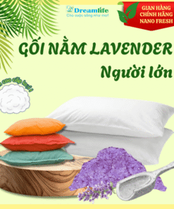 Gối nằm Lavender người lớn Cao cấp (65% Lông vũ, 35% Lavender)