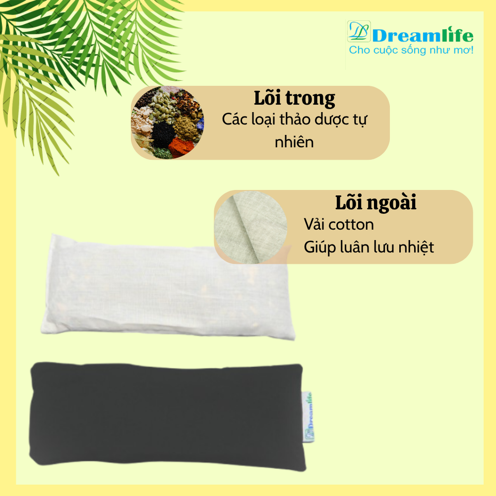 Gối chườm mắt thảo dược (Thiên niên kiện/ Ngải cứu/ Quế/ Hỗn hợp) - Ảnh 3