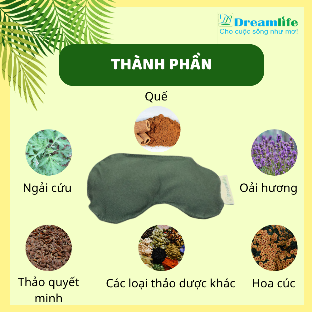 Gối chườm mắt thảo dược (Thiên niên kiện/ Ngải cứu/ Quế/ Hỗn hợp) - Ảnh 4
