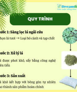 Alternative view of Gối nằm Ngải cứu người lớn Cao cấp (65% Lông vũ, 35% Ngải cứu)