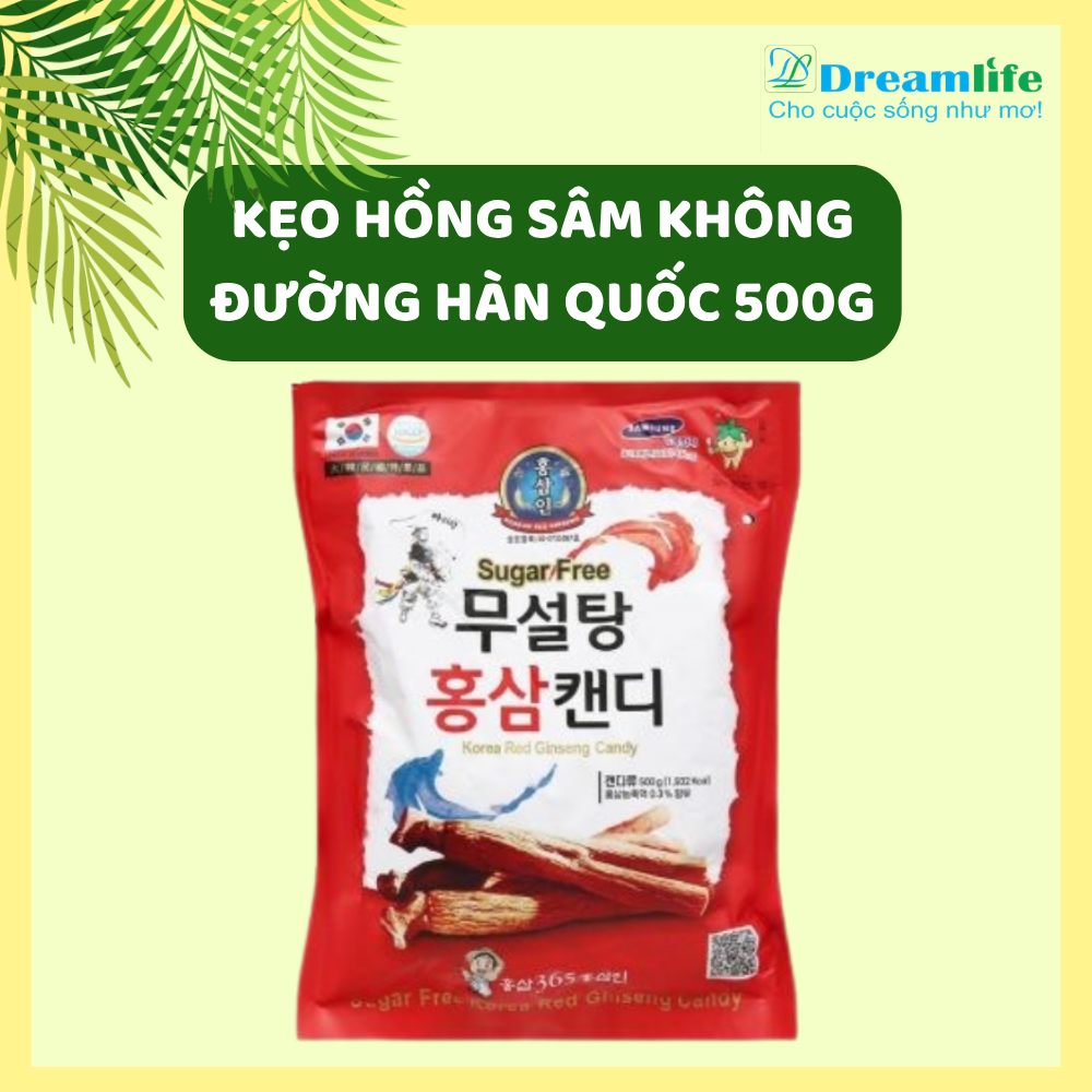 KẸO HỒNG SÂM KHÔNG ĐƯỜNG HÀN QUỐC 500G